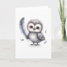 Carte de voeux Sweet Fluffy Owl pour une note réfl