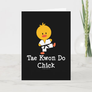 Carte de voeux Taekwondo Chick