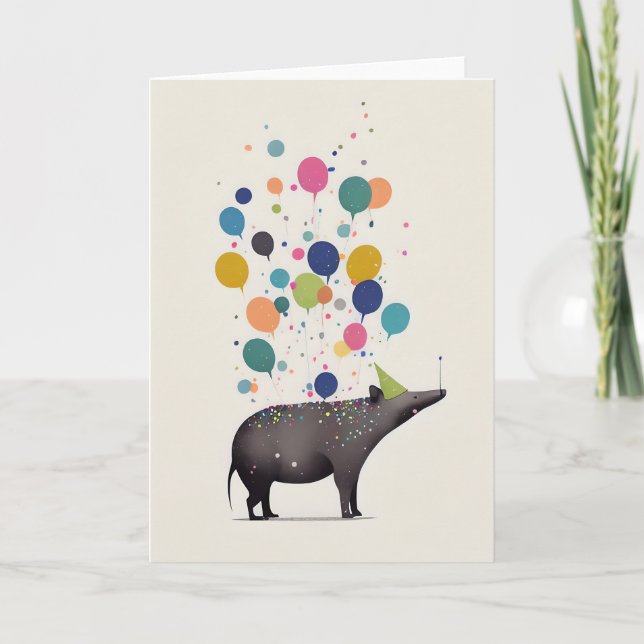 Carte de voeux Tapir Celebration (Devant)