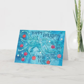 Carte de vœux tentaculaire joyeuse