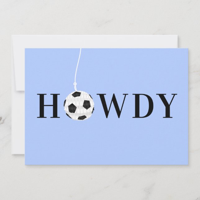 Carte de voeux Texas Blue Soccer Pinata Party (Devant)