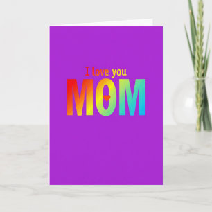 Carte de vœux texte arc-en-ciel « Je t'aime maman