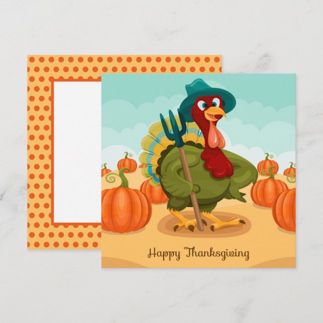 Carte de voeux Thanksgiving Automne Turquie (Devant / Derrière)