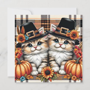 Carte de voeux Thanksgiving Cats