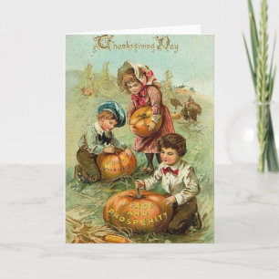 Carte de voeux Thanksgiving vintage