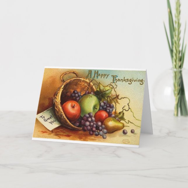 Carte de voeux Thanksgiving vintage (Devant)
