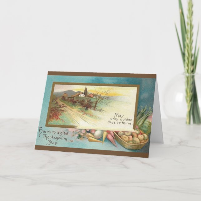 Carte de voeux Thanksgiving vintage (Devant)