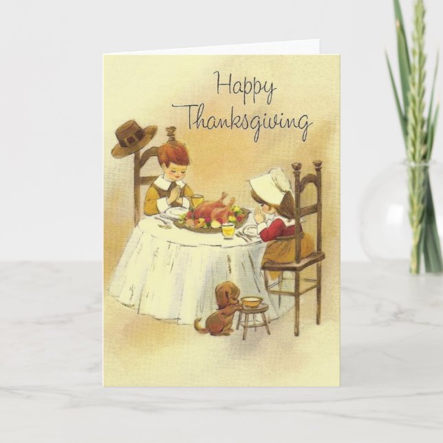Carte de voeux Thanksgiving vintage (Devant)