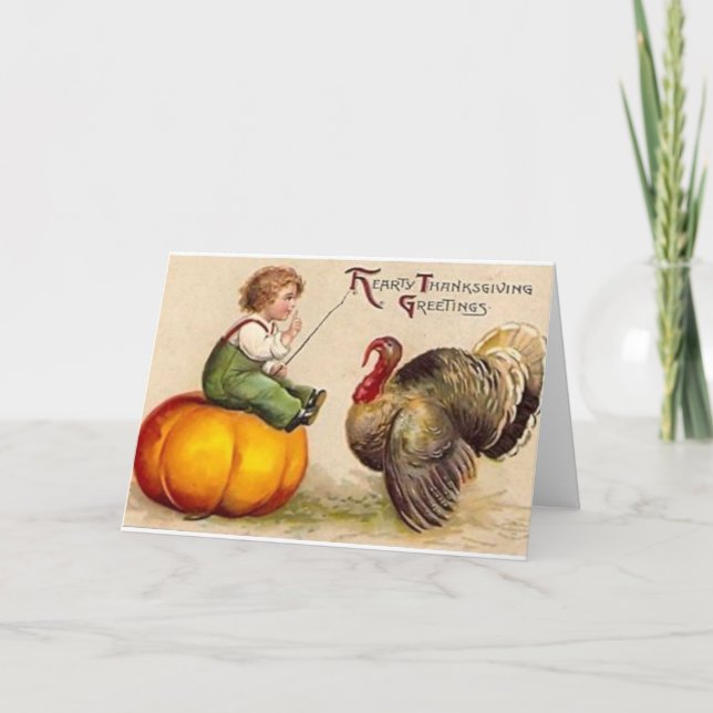 Carte de voeux Thanksgiving vintage (Devant)