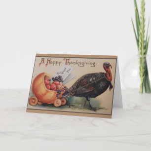 Carte de voeux Thanksgiving vintage