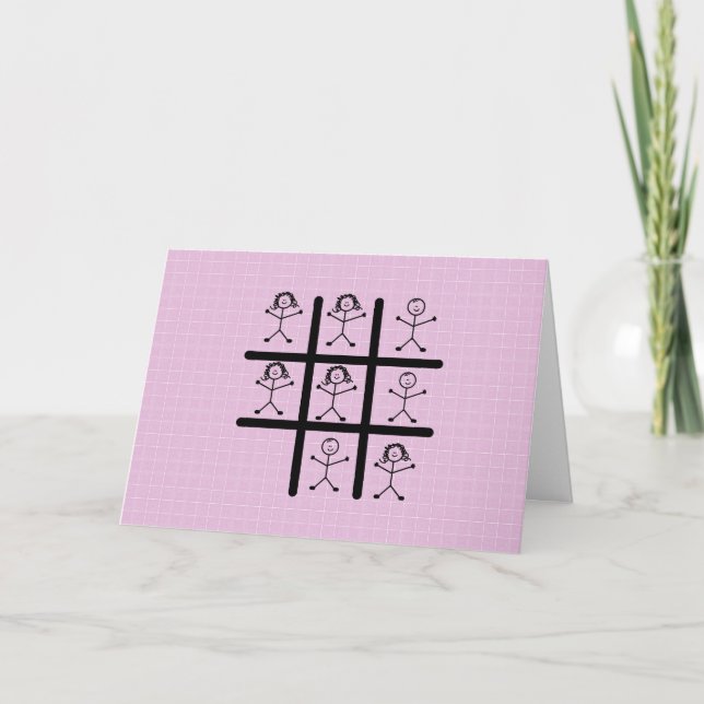 Carte de vœux Tic Tac Toe Girls Rule (Devant)