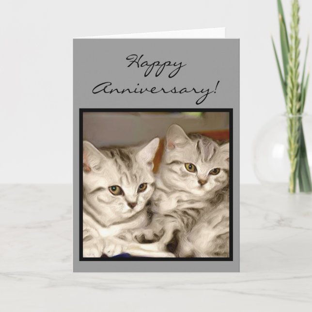 Carte de voeux tigrée de chatons d'anniversaire (Devant)