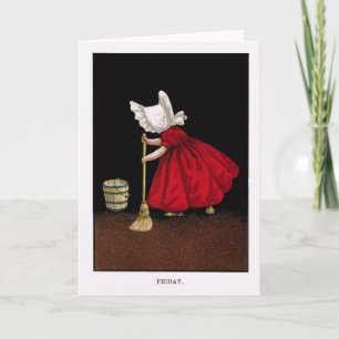 Carte de voeux tôt de Sue de capeline de 1900's