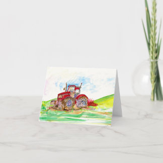 Carte de voeux "Tractor in the Field"