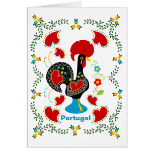 Carte de voeux traditionnelle Rooster du Portugal