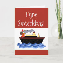 Carte de vœux traditionnelle rouge Sinterklaas 5 d