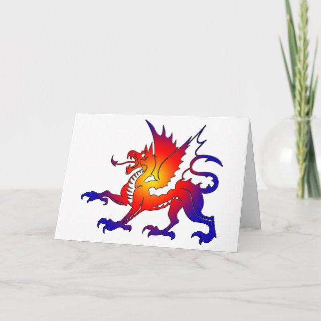 Carte de voeux Tribal Color Dragon (Devant)