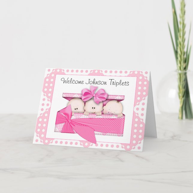 Carte de voeux Triplets customisée (Devant)