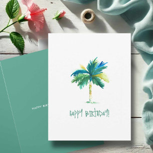 Carte De Voeux Tropical Palm Tree Pour Anniversair