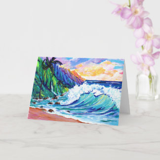 Carte de vœux tropicale de la côte Na Pali de Kaua