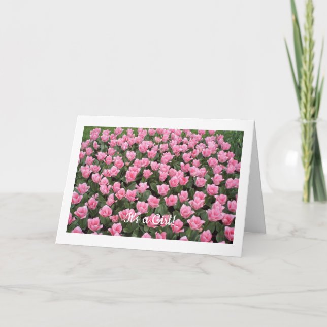 Carte de vœux Tulipes roses (Devant)