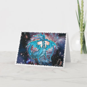 Carte de voeux Turquoise Cosmic Dragon