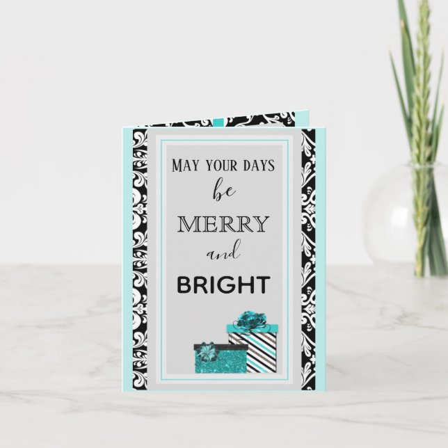 Carte de voeux turquoise de cadeau de Shwanky (Devant)