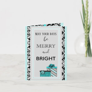 Carte de voeux turquoise de cadeau de Shwanky
