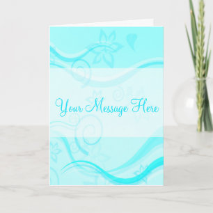 Carte de voeux Turquoise Fleurs & Fils