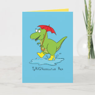 Carte de voeux TyRAINosaurus Rex T-rex Dinosaur
