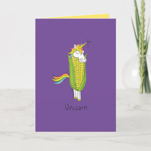 Carte de voeux Unicorn Funny Corn