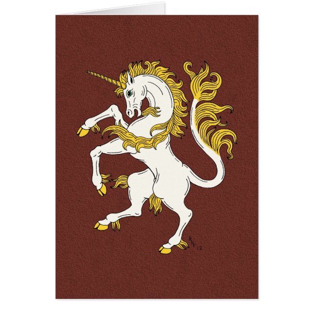 Carte de voeux Unicorn Rampant (Devant)