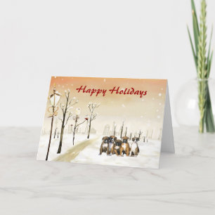 Carte de voeux urbaine de Noël Boxer