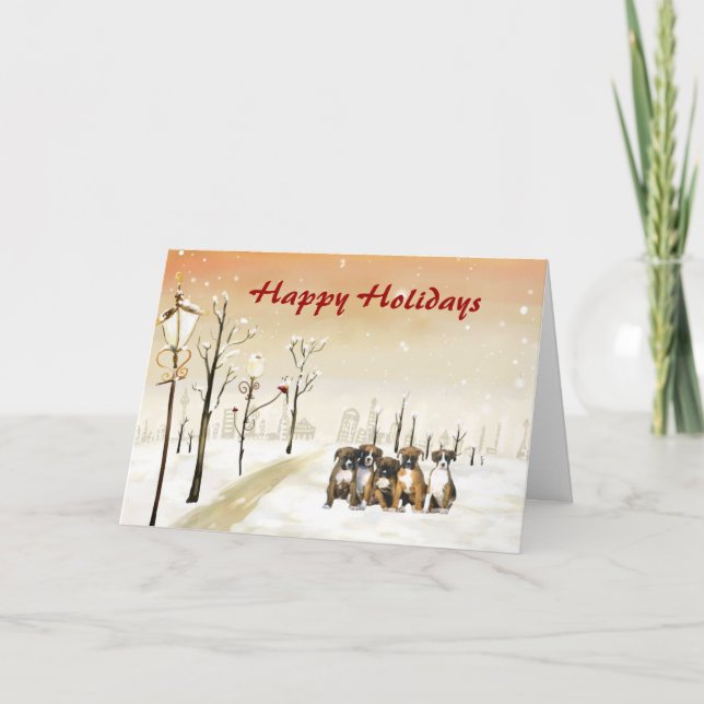 Carte de voeux urbaine de Noël Boxer (Devant)