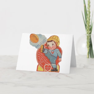 Carte de voeux Valentine Football vintage