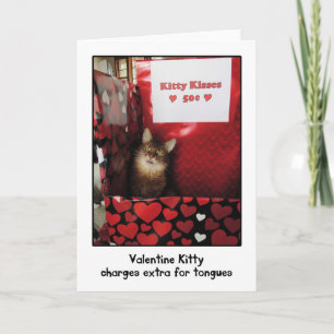 Carte de voeux Valentine Kitty Kissing Booth