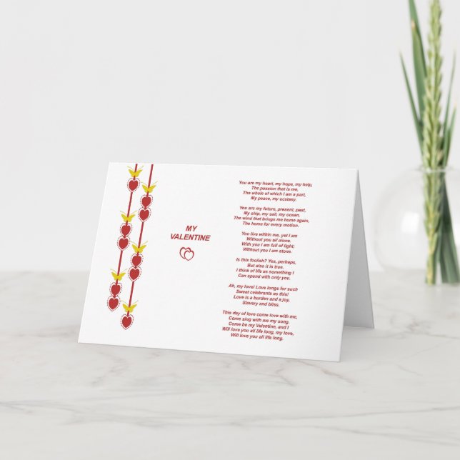 Carte de voeux Valentine Poem (Devant)
