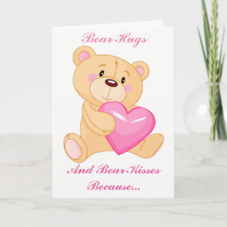 Carte de voeux Valentines Bear Hugs Et Bear Kisses