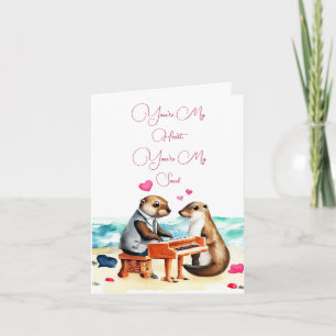 Carte de voeux Valentines Otters