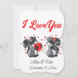 Carte de voeux Valentines Raccoon