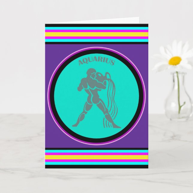 Carte de vœux Verseau (Petite plante)