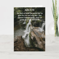 Carte de vœux verset biblique Waterfall John 3:16