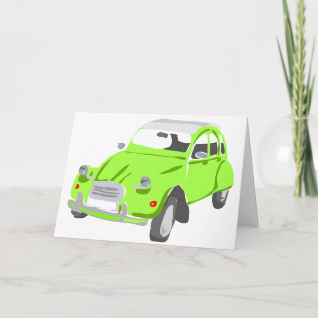 Carte de voeux verte de cv de Citroen 2 (Devant)