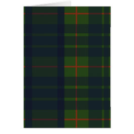 Carte de voeux verte et bleue Tartan Plaid