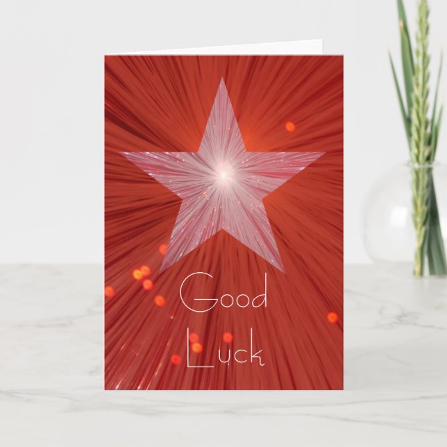 Carte de voeux verticale Red Star 'Bonne chance' (Devant)