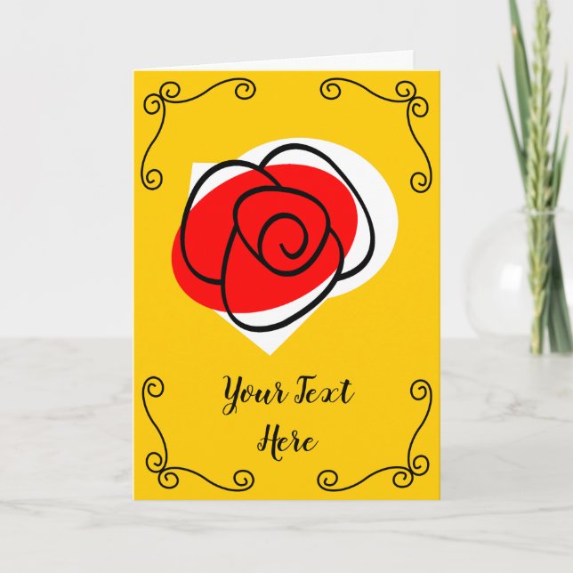 Carte de vœux verticale texte Coin de la rose espa (Devant)