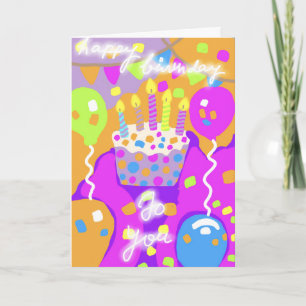 carte de vœux vibrante et colorée pour anniversair