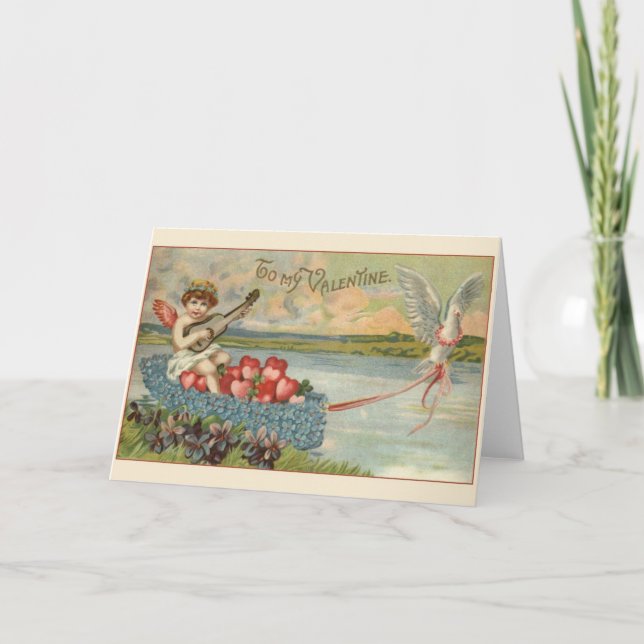 Carte de voeux Victorian Cupid Valentine's Day (Devant)