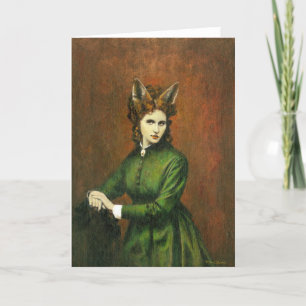 Carte de voeux Victorian Fox Lady