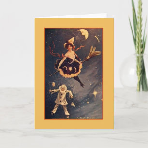Carte de voeux Victorian Halloween Witch